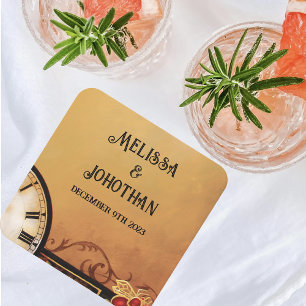 Dessous De Verre Carré Mariage victorien Steampunk