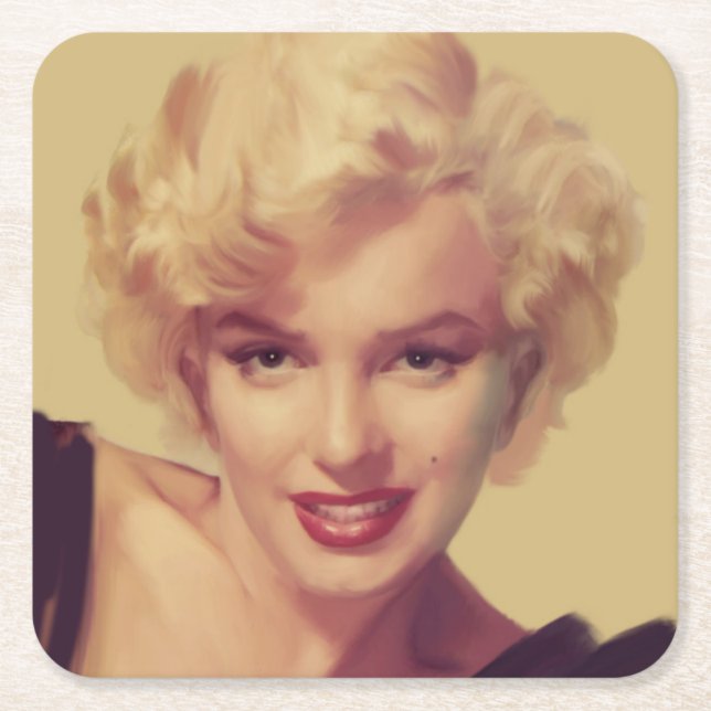 Dessous De Verre Carré Marilyn dans le noir (Devant)