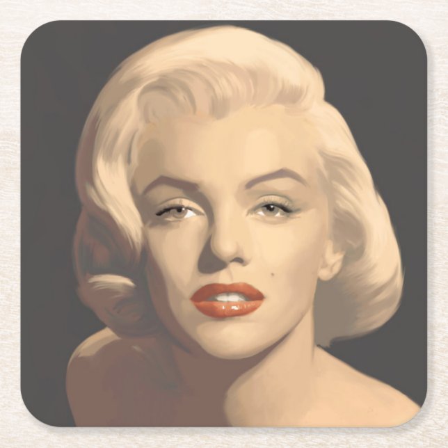 Dessous De Verre Carré Marilyn grise graphique (Devant)