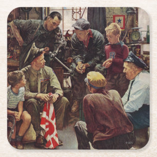 Dessous De Verre Carré Marine