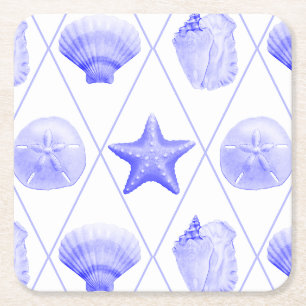 Dessous De Verre Carré Marines Bleus Costumes côtiers Starfish
