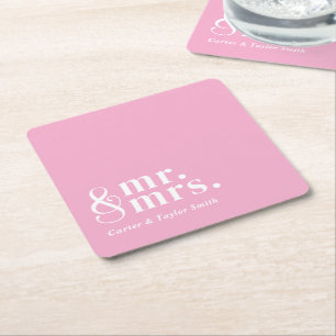 Dessous De Verre Carré Married Couple titres personnalisables Mariage Cou