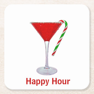 Dessous De Verre Carré Martini de Noël