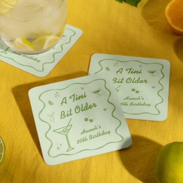 Dessous De Verre Carré Martini fête d'anniversaire (Créateur téléchargé)