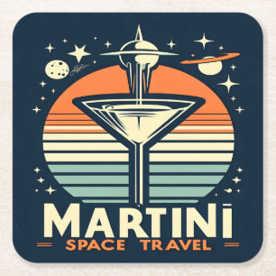 Dessous De Verre Carré Martini Space Travel Lift Off Logo