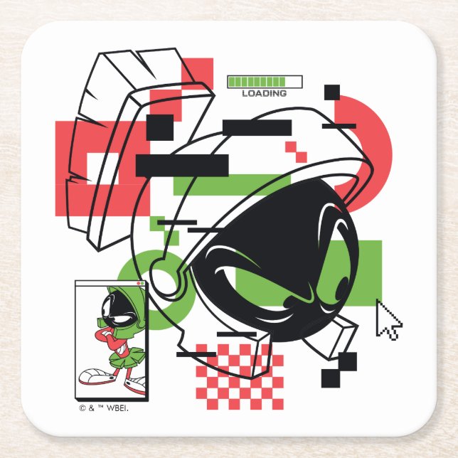 Dessous De Verre Carré MARVIN THE MARTIAN™ Glitch (Devant)