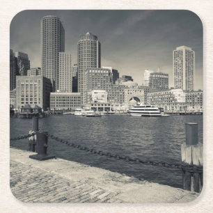Dessous De Verre Carré Massachusetts, Boston, bâtiments de Rowe's Wharf