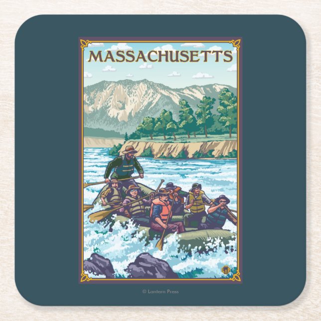 Dessous De Verre Carré MassachusettsRiver transportant la scène par (Devant)