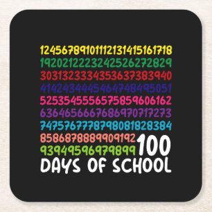 Dessous De Verre Carré Math Nombres 100e Jour d'École Enseignant Enfants