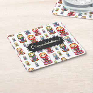 Dessous De Verre Carré Matreshka personnalisable