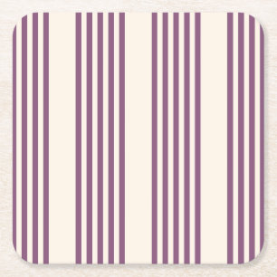 Dessous De Verre Carré Mauve violet beige cinq bandes motif