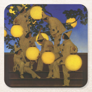 Dessous De Verre Carré Maxfield Parrish Les Porteurs de Lanternes 1908 Vi
