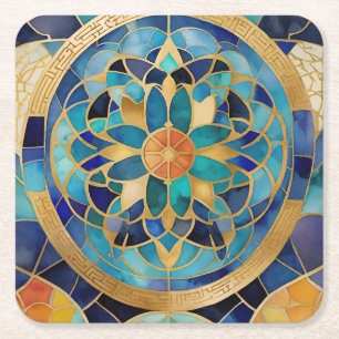 Dessous De Verre Carré "Médina Maze : Conception géométrique marocaine