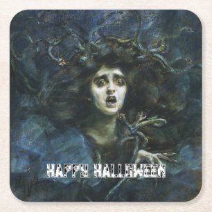 Dessous De Verre Carré Medusa "Happy Halloween" Fine Art Party