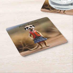 Dessous De Verre Carré Meerkat Adolescent En Jupe Et Veste,