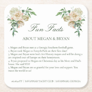Dessous De Verre Carré Megan Elegant Mariage Réception Fun Faits