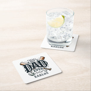 Dessous De Verre Carré Meilleur papa de baseball