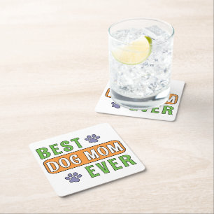 Dessous De Verre Carré Meilleure maman de chien ever