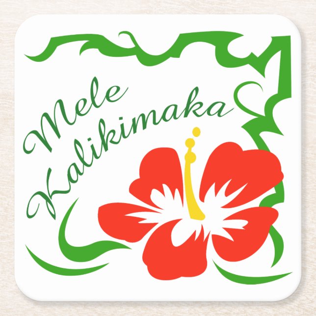 Dessous De Verre Carré Mele Kalikimaka (Devant)