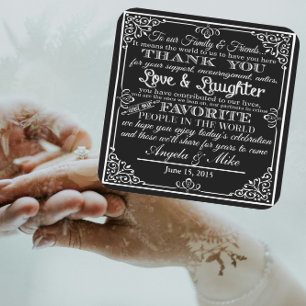 Dessous De Verre Carré Merci personnalisé de dessous de verre de mariage
