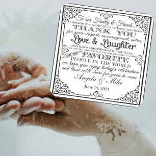 Dessous De Verre Carré Merci personnalisé de dessous de verre de mariage