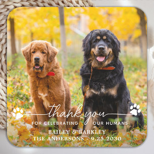 Dessous De Verre Carré Merci photo moderne  chien animal Mariage