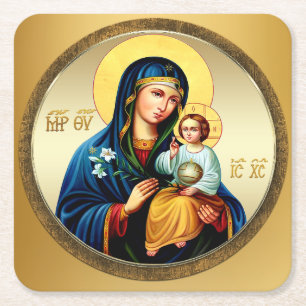 Dessous De Verre Carré Mère de Dieu, vierge marie