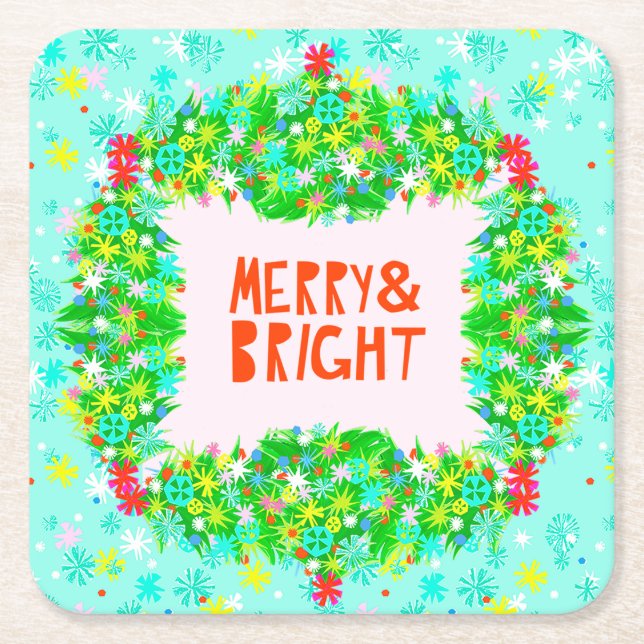 Dessous De Verre Carré Merry & Bright Wreath (Devant)