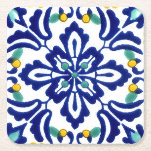 Dessous De Verre Carré Mexicaine Talavera Terracotta Carrelage Design No.