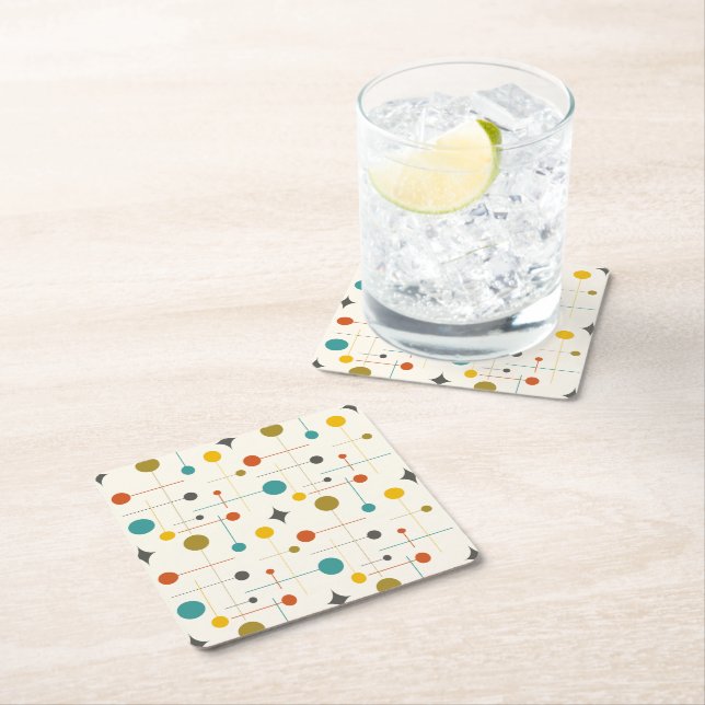 Dessous De Verre Carré Mi-siècle (En situation)