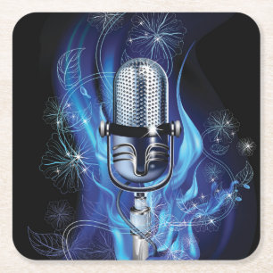 Dessous De Verre Carré Microphone classique