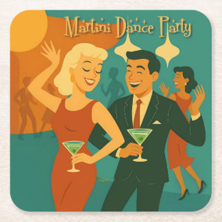 Dessous De Verre Carré Mid Century Martini Dance Party