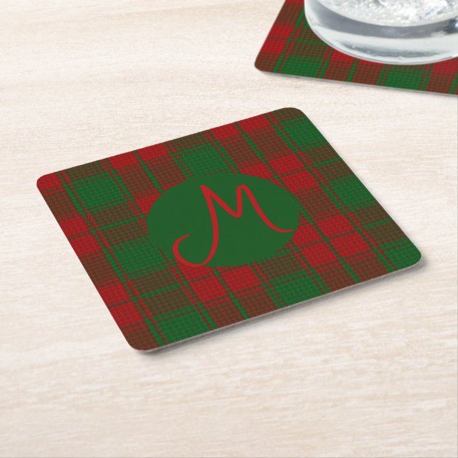 Dessous De Verre Carré Middleton Tartan Monogrammé (Incliné)