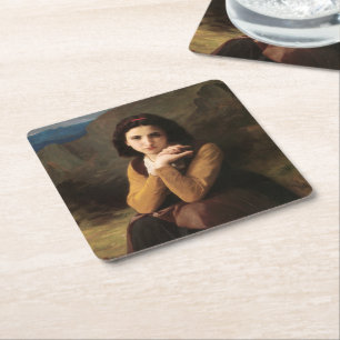 Dessous De Verre Carré Mignon Innocence d'une adolescente, Bouguereau