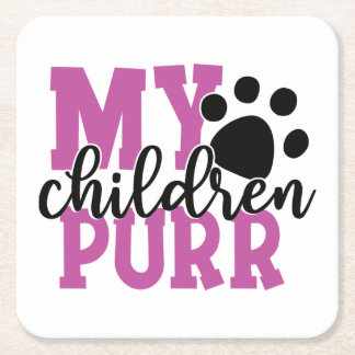 Dessous De Verre Carré Mignonne Chat Maman Cadeaux Enfants Purr Kitty Paw
