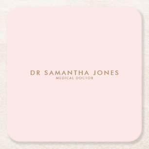 Dessous De Verre Carré Minimaliste Moderne Docteur Professionnel Rose