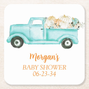 Dessous De Verre Carré Mint Petit Baby shower Citrouille