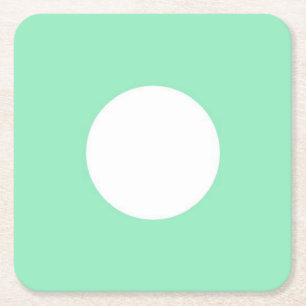 Dessous De Verre Carré Mint vert blanc point moderne élégant blanc Modèle