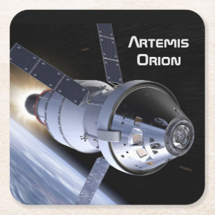 Dessous De Verre Carré Mission Artemis Orion SLS Moon