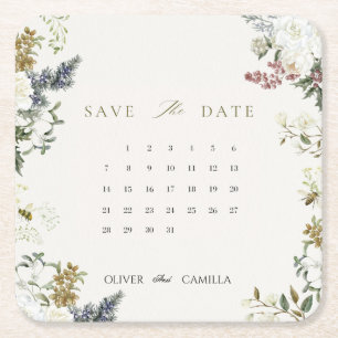 Dessous De Verre Carré Modèle de carte de mise en garde de calendrier bot