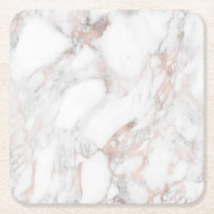 Dessous De Verre Carré Modèle tendance Elegant Rose Marbre blanc Or tend