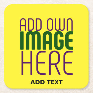 DESSOUS DE VERRE CARRÉ MODÈLE TEXTE D'IMAGE JAUNE LUMINEUSE MODERNE