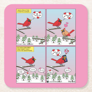 Dessous De Verre Carré Modern Bird Mating Calls Comic