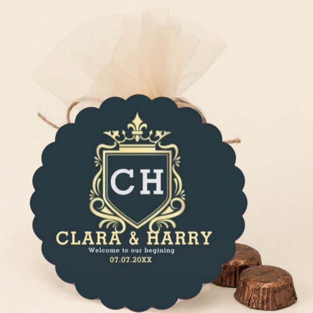 Dessous De Verre Carré  Modern monogram gold calligraphy wedding  (Créateur téléchargé)