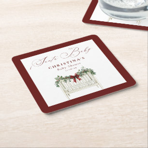 Dessous De Verre Carré Moderne Cute Elegant Père Noël Baby Baby shower