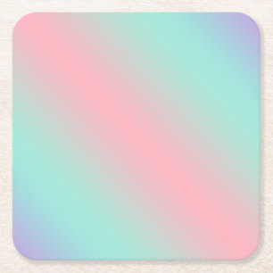 Dessous De Verre Carré Moderne dégradé de menthe rose pastel