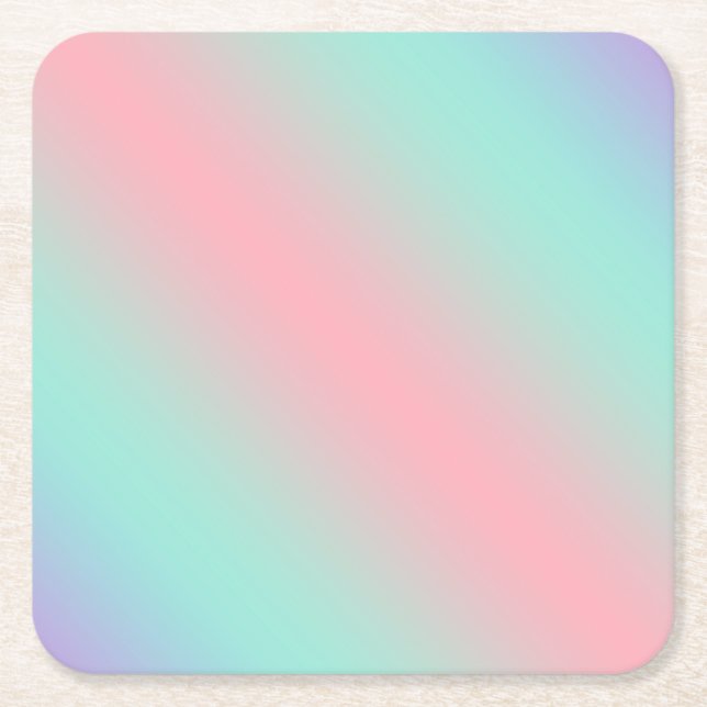 Dessous De Verre Carré Moderne dégradé de menthe rose pastel (Devant)