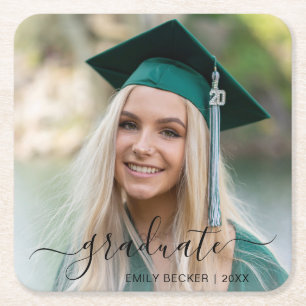 Dessous De Verre Carré Moderne Photo Elegant Graduation