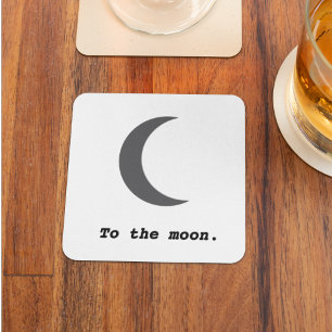 Dessous De Verre Carré Moderne simple à la citation de la lune