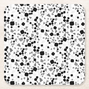 Dessous De Verre Carré Moderne Simple Blanc Terrazzo Carrelage Noir